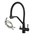 thumbnail image 2 of Purification Kitchen Faucet 3-ways Kitchen Mixer Tap with 2 Handles 2 Outlets Indoor Outdoor High Arch Faucet C with pipes, 2 of 9
