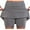 Gray, variant on USSUMA Summer Saving Running Shorts for Women Solid Color Pull-on Elastic Skinny Leggings Shorts Skirts Leisure Mid Waist Sports Stylish Shorts Leggings Loose Fit Flowy Shorts for Office Black L