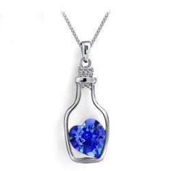 - ON SALE - Bottled Up Love IOBI Crystals Necklace in Sapphire Blue Sapphire Blue