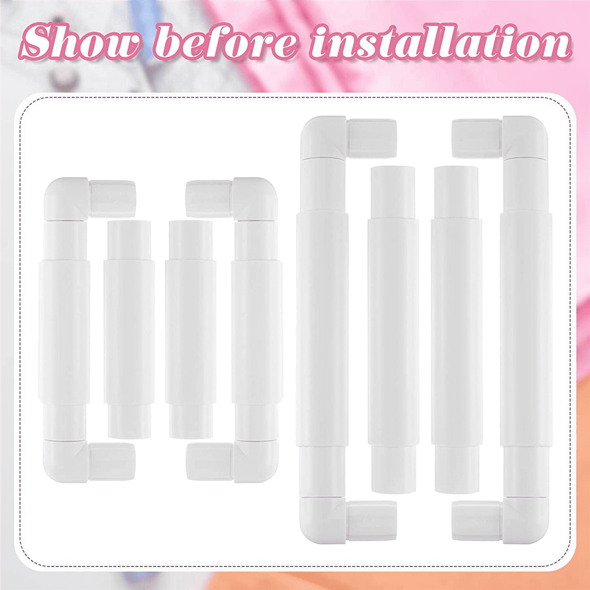 4Pc Frame Square Embroidery Hoops Q Snaps for Quilting Frame Sewing Hoop, 6X6 Inch,8X8 Inch