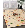 thumbnail image 3 of Ahgly Company Machine Washable Indoor Square Abstract Khaki Gold Area Rugs, 4' Square, 3 of 7