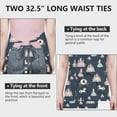 thumbnail image 6 of Dark Blue Princess Unicorn Pattern Apron-Garden Aprons for Women with Pockets-Cotton Linen Waterproof Kitchen Cooking Gardening Aprons Adjustable for Kitchen,Cooking,BBQ and Salon 33x27 Inch, 6 of 7