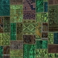 thumbnail image 1 of Ahgly Company Machine Washable Indoor Square Oriental Turquoise Blue Modern Area Rugs, 7' Square, 1 of 4
