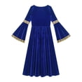 thumbnail image 6 of Zaldita Big Girls Medieval Princess Maxi Dress Long Sleeve Vintage Ball Gowns Renaissance Clothes Blue 14, 6 of 7