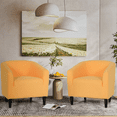 thumbnail image 3 of MoNiBloom Upholstered Bucket Chairs Set of 2, Modern Accent Chair, Sherpa Fabric Single Sofa Chair with Padded Armrest, for Living Room, Mustard Yellow, 3 of 9