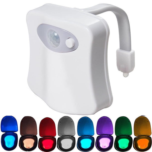 Luz nocturna LED para inodoro de 16 colores, luz con sensor de movimiento