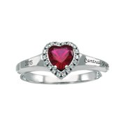 Personalized Women's Heart Fashion Class Ring available in Valadium, Silver Plus, 10kt and 14kt Yellow and White Gold