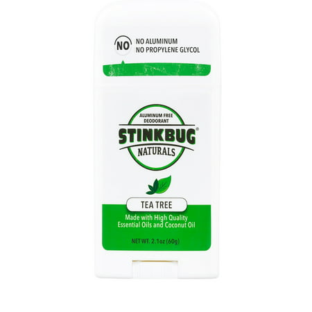 Stinkbug Naturals Deodorant, Aluminum Free with Organic Essential Oils, Tea Tree, 2.1