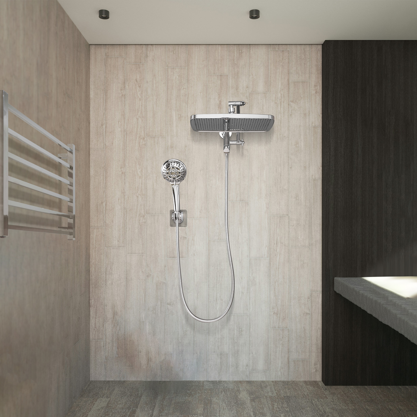 Cobbe 12 Inch High Pressure Rain Shower Head with Extension Arm, Dual Shower Head with 8 Modes Handheld Spray Combo, Chrome