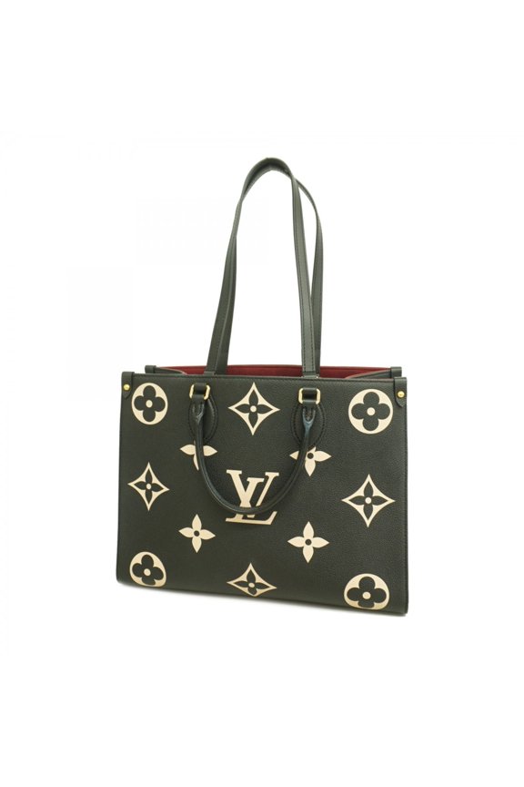 Pre-Owned Louis Vuitton Monogram Empreinte Bicolor OnTheGo MM Tote Bag M45495 Black Beige 2-way...