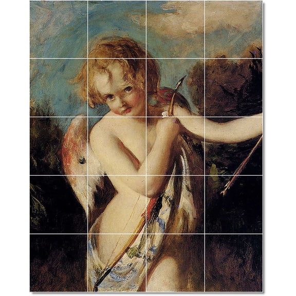 Ceramic Tile Mural-William Etty Angels Tile Mural Design. 48" w x 60" h using (20) 12 x 12 ceramic tiles