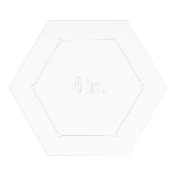 Hexagon Quilting Template Set, 4 Inch Acrylic Template for Quilting with Reserved Seam Margin, Clear Templates for DIY Sewing Crafts