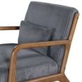 thumbnail image 5 of Jopath Mid-Century Accent Chair,Modern Corduroy Fabric Arm Chair with Wood Frame and Pillow,Upholstered Armchair,Reading Chair,Lounge Chair for Living Room,Bedroom,Gray, 5 of 8