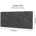 thumbnail image 3 of Topographic XL Large Gaming Mouse Pad with Stitched Edges, Waterpoof Extended Keyboard Mat, Big Long Geographic Grid Map Desktop Mousepad for Laptop, Computer for Men Office (Black, 31.5 * 11.8 in), 3 of 6