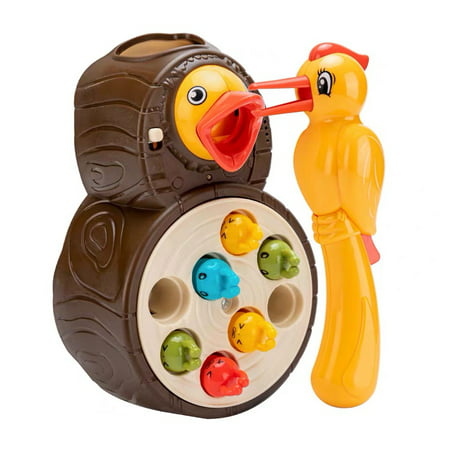 MEGAWHEELS Toddler Fine Motor Skill Toys Woodpecker Catch and Feed Game Toys -  JE0925600