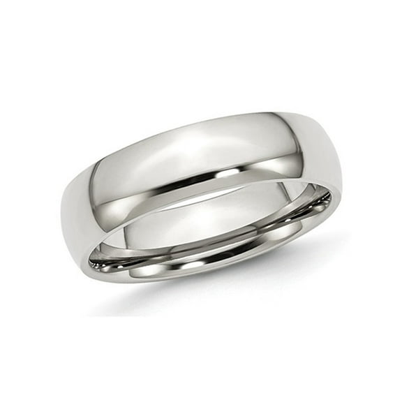 Gem & Harmony Mens Chisel 6mm Stainless Steel Wedding Band Ring for Men