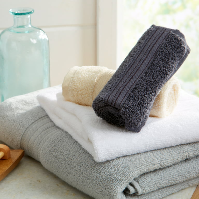 great bay home Great Bay Home 100% Cotton Bath Towel and Washcloth