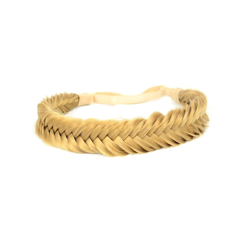 Wide Fishtail 2 Strands Synthetic Hair Braided Headband Chunky Plaited Braids DIGUAN Wide Fishtail 2 Strands Synthetic Hair Braided  main image 2