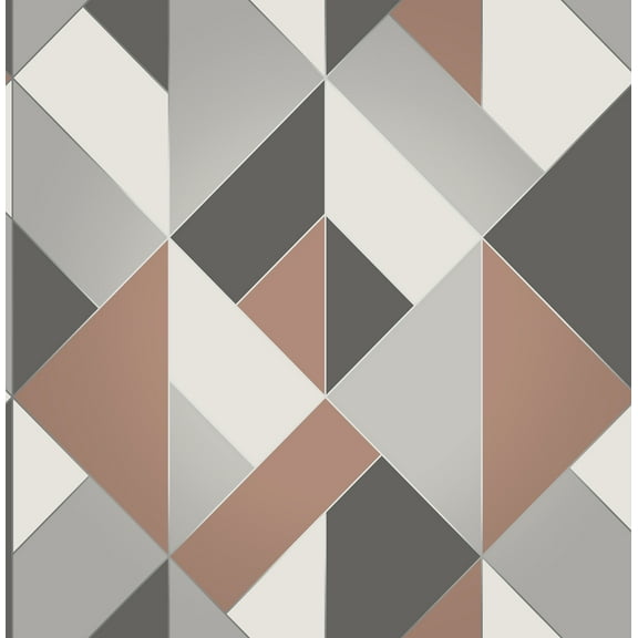 Brewster Delano Copper Structured Geo Wallpaper