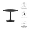 thumbnail image 4 of Modway Lippa Round 40" Mid-Century Modern Artificial Marble Dining Table in Black Black, 4 of 7