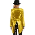 thumbnail image 7 of Aislor Women Magician Cosplay Tailcoat Jacket Halloween Performance Fancy Dress up Outfits Gold XL, 7 of 7