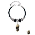 thumbnail image 2 of Delight Jewelry Resin Skull Daughter Celtic Knot Leather Bead Bracelet, 7"+2" Extender, 2 of 4