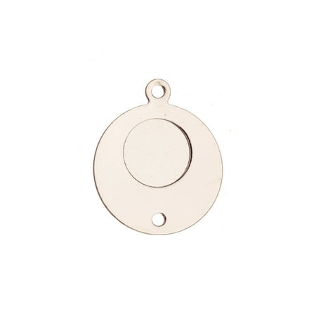 Brass Enamel - Drop, Round Setting For Cabochon, Enamel Etc., Rhodium-Finished Brass 15.5mm Sold per pkg of 10