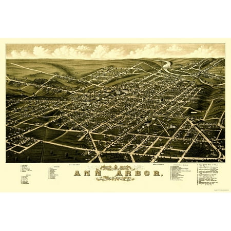 Ann Arbor Michigan - Beck 1880 - 23 x 34.30