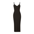thumbnail image 3 of Fesfesfes Dresses for Women Solid Color Evening Gowns V Neck Sleeveless Bodycon Evening Dress Semi Formal Long Dress, 3 of 4