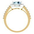 thumbnail image 4 of Clara Pucci 14K White/Yellow Gold 1.86ct Aquamarine Halo Ring for Women, 4 of 8