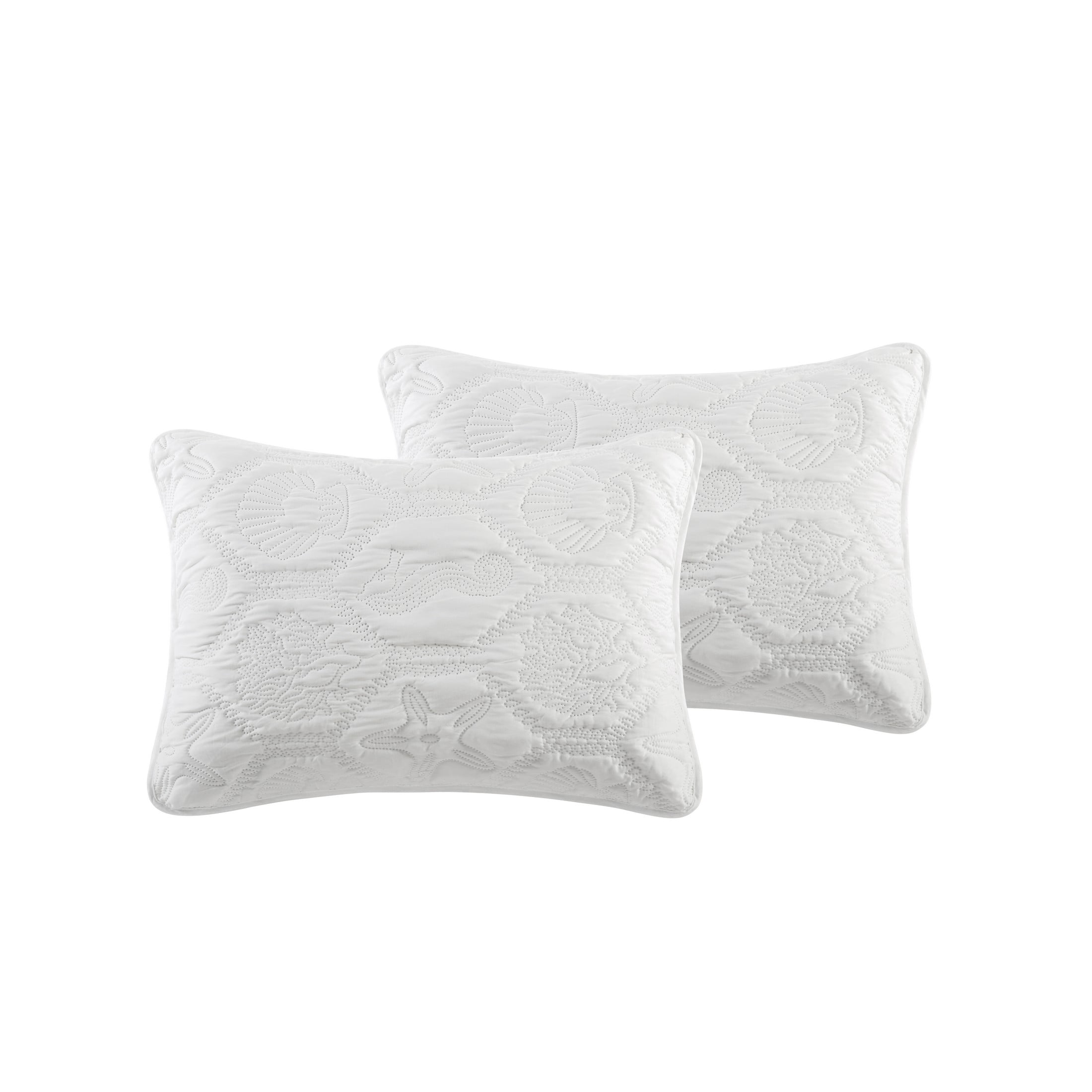 VCNY Home Shore Coastal 3-Piece White Textured Sealife Quilt Set, King, Adult, Unisex