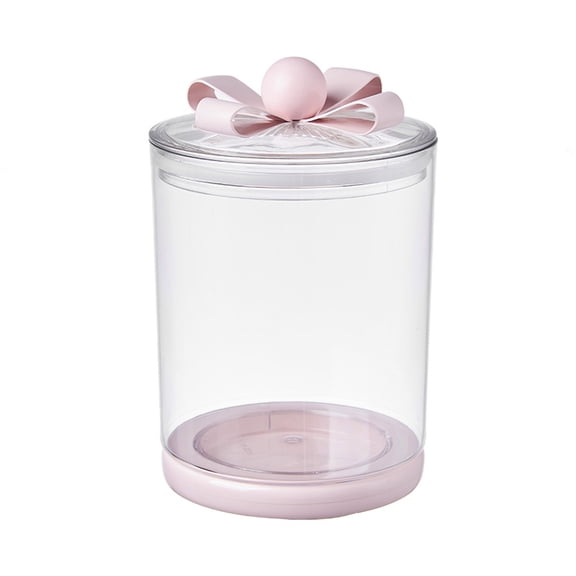 WEUVEB Clear Pink Plastic Canisters Airtight for Food Storage and Pantry