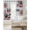 thumbnail image 2 of 4th of July Blackout Curtains for Bedroom Living Room Darkening Curtains 84 Inch Length 2 Panels Set Red White Spring Floral Daisy Independence Day Window Curtain Window Treatment Drapes 52"x84", 2 of 9