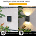 thumbnail image 2 of Luz solar nocturna para exteriores, luz de pared para jardín, impermeable, 2 LED, luz arriba y abajo, luz decorativa para exteriores, luz de pared para patio, 2 of 4