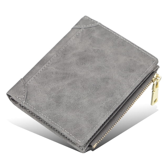 Cartera delgada plegable para hombre, billetera minimalista de gran capacidad con bolsillo frontal para hombre, fina y elegante