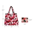 thumbnail image 2 of Wrapables Foldable Tote Nylon Reusable Grocery Bag (Set of 2), Pink Roses, 2 of 5