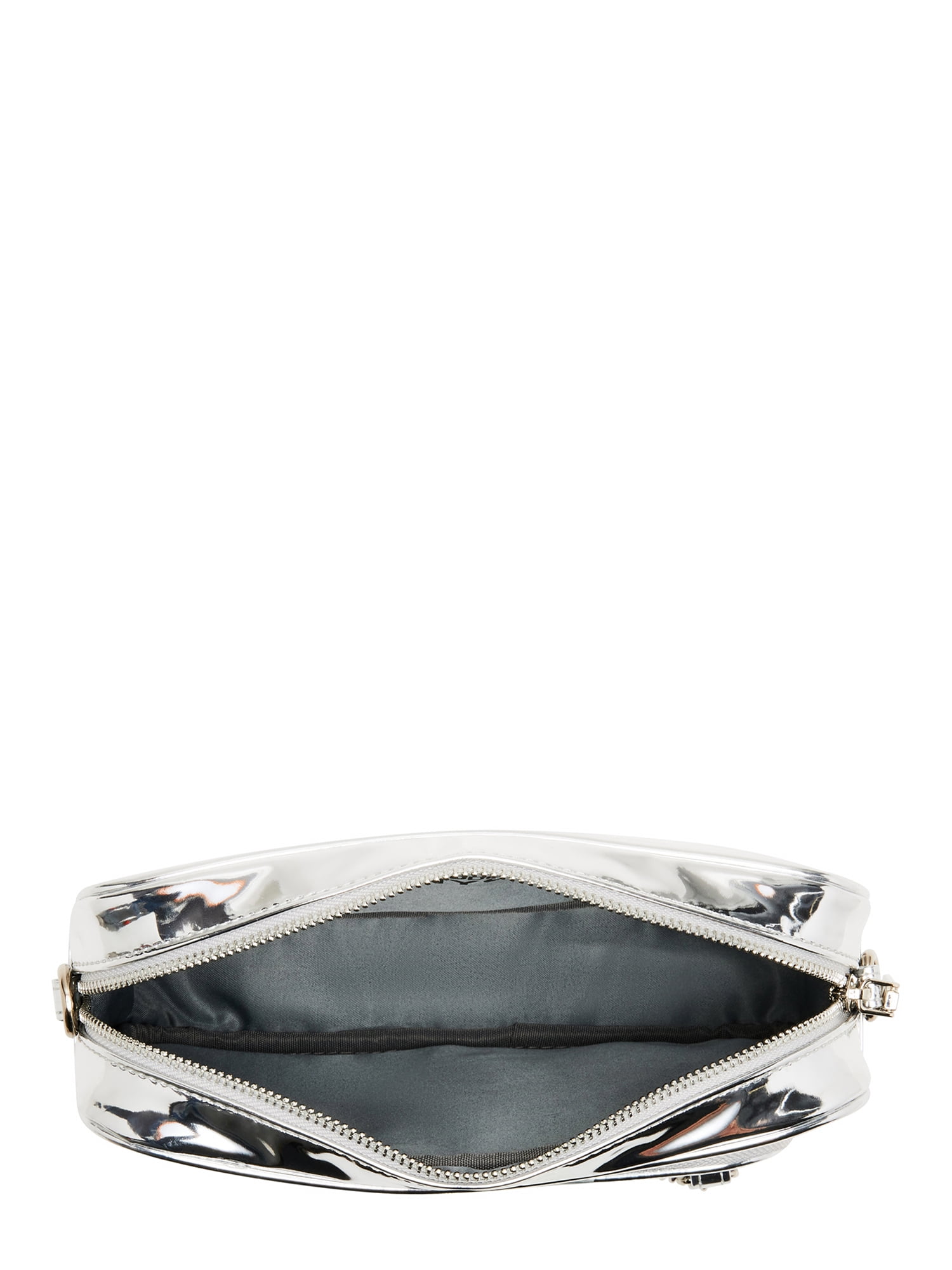 Madden NYC Women's Camera Crossbody Bag with Pouch, Silver