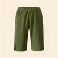 thumbnail image 6 of SOFTCCLO Shorts for Women Summer Solid Straight Shorts Side Slit Button Pocket 5 Inch Womens Shorts Army Green L, 6 of 8