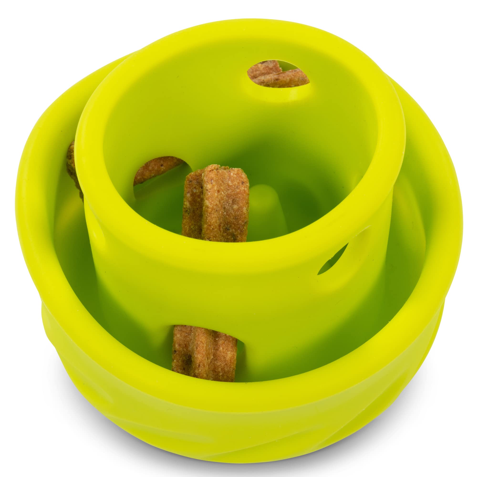 Messy Mutts Totally Pooched Puzzle 'n Play Mushroom | Interactive Treat Puzzle Toy for Dogs | Durable 4” x 3.5” TPR Dog Toy | Green