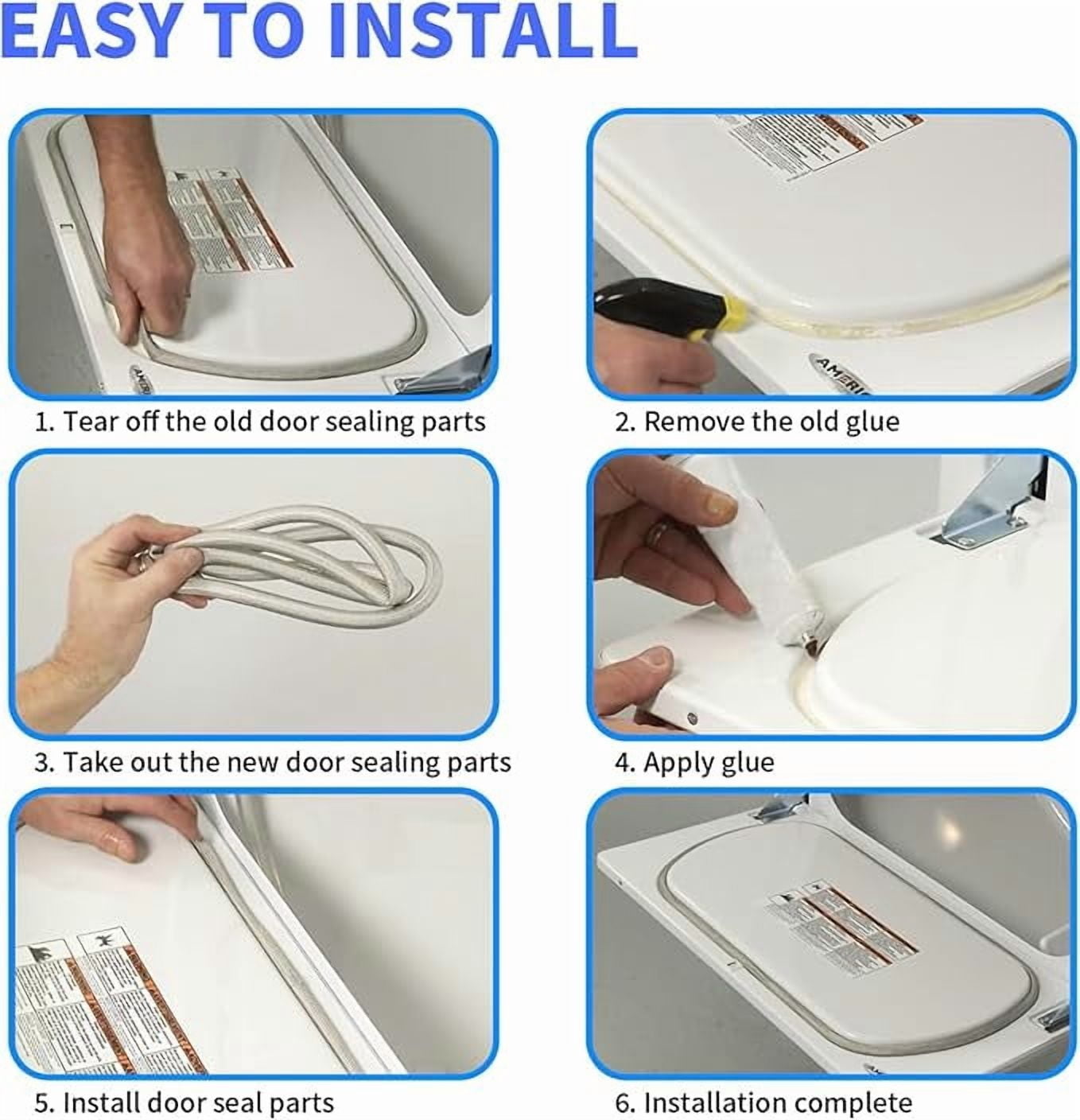 W10906683 Dryer Door Seal Part Replaces W10823580, AP6034191 Dryer Door Seal,Compatible with Maytag,Whirlpool WED49STBW1,WED4950HW0,WED5000DW2 and Kenmore Dryer Parts Model 110 Series
