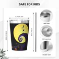 thumbnail image 4 of Termo de Pesadilla antes de Navidad con pajita cónica de doble pared con aislamiento al vacío de acero inoxidable de 12 oz, color blanco, 4 of 7
