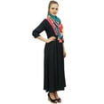 thumbnail image 3 of Bimba Women's Designer Black A-Line Kurta Kurti Indian Party Wear With Scarf-8, 3 of 7