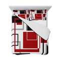 thumbnail image 7 of Red Black Geometric Queen Size Down Alternative Comforter, Lightweight Comforter Quilt Bedding Set with Pillow Shams Contemporary Gray Abstract Stripes All Seasons Bed Comforter Duvet Insert 90"x96", 7 of 7
