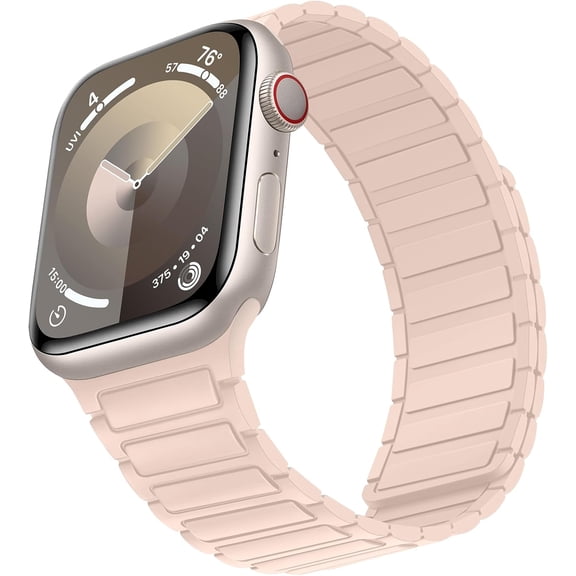 REQO Magnetic Band Compatible with Apple Watch Band 42mm 41mm 40mm 38mm, Soft Silicone Replacement Wristband Designed for iWatch SE Series 10 9 8 7 6 5 4 3 2 1