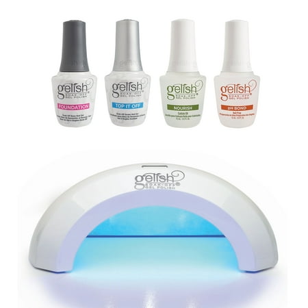 Gelish Mini Pro LED Curing Light Lamp and Fantastic Four Essentials (Best Led Lamp For Gelish)