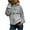 Gray, variant on Fesfesfes Fall Winter Hooded Ladies Long-Sleeved Pullover Print Round Neck Hooded Sweatshirt Plus Size $10