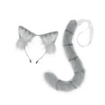 thumbnail image 2 of Diadema con orejas y cola de gato Yinane Disfraz de juego de cosplay Gris, 2 of 8