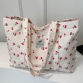 thumbnail image 6 of Yucurem Cute Cherry Print Shoulder Bag Large Capacity Shopping Bag For Women (White) Tote bag (B), 6 of 10