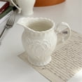 thumbnail image 2 of European Sauce Pot Ceramic Afternoon Tea Milk Pitcher With Handle Vintage Embossed Gravy Boat, 2 of 3
