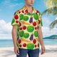 thumbnail image 3 of Balery Vegetable Camisas hawaianas de manga corta para hombre, camisas playeras de corte holgado, camisas de vacaciones con botones,XX-Large, 3 of 7